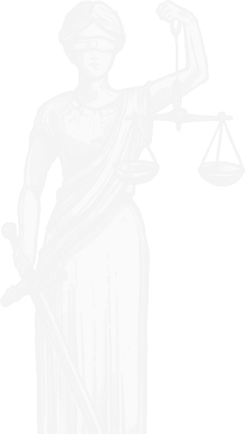Un dessin en noir et blanc d’une femme tenant une épée et une balance.